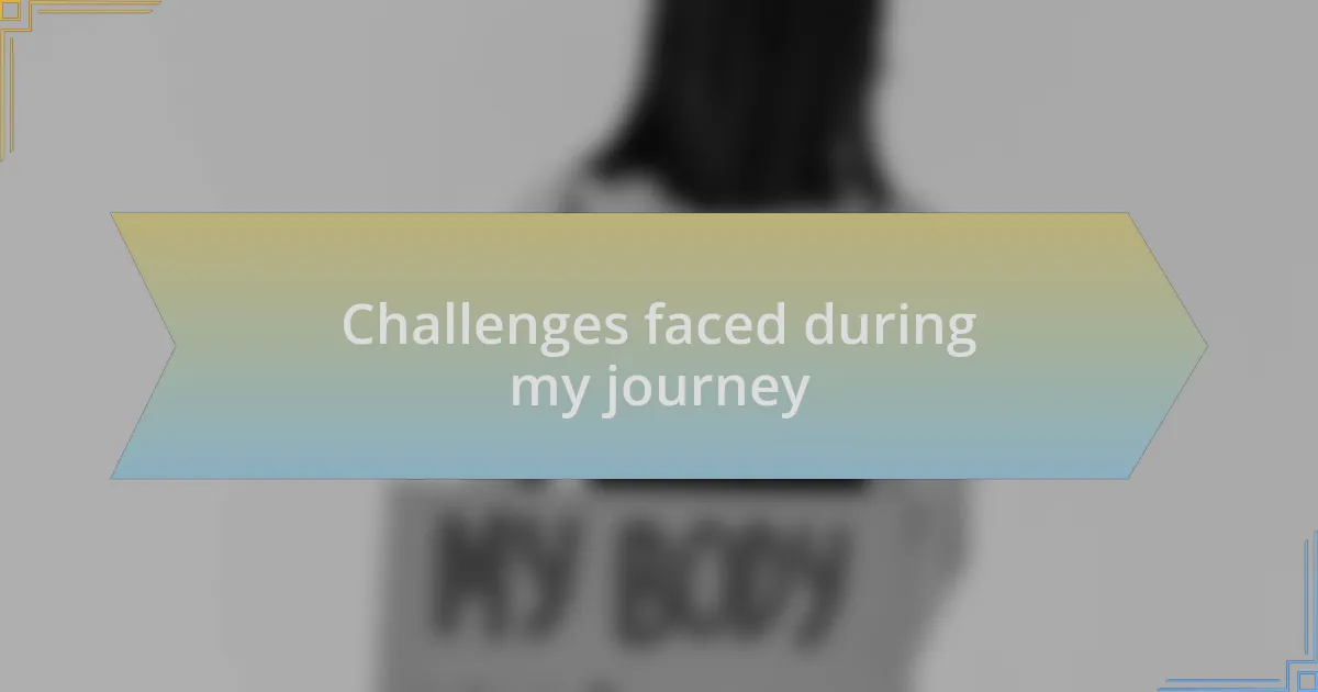 Challenges faced during my journey