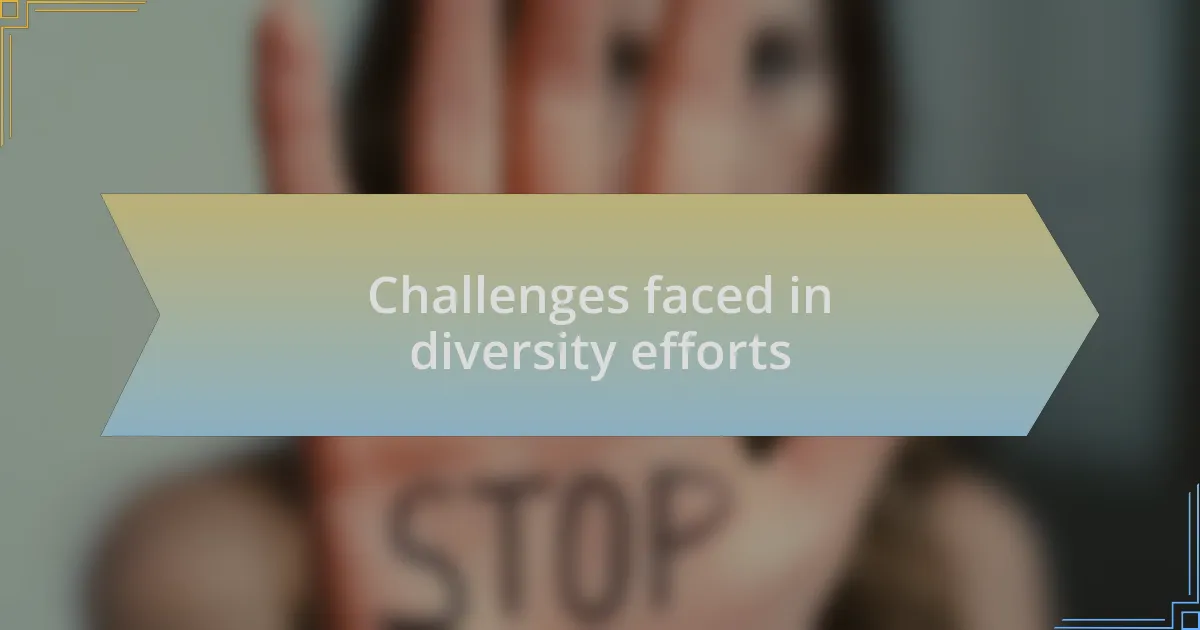 Challenges faced in diversity efforts