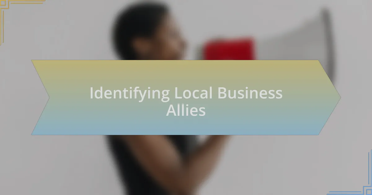 Identifying Local Business Allies