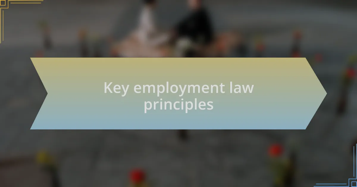 Key employment law principles