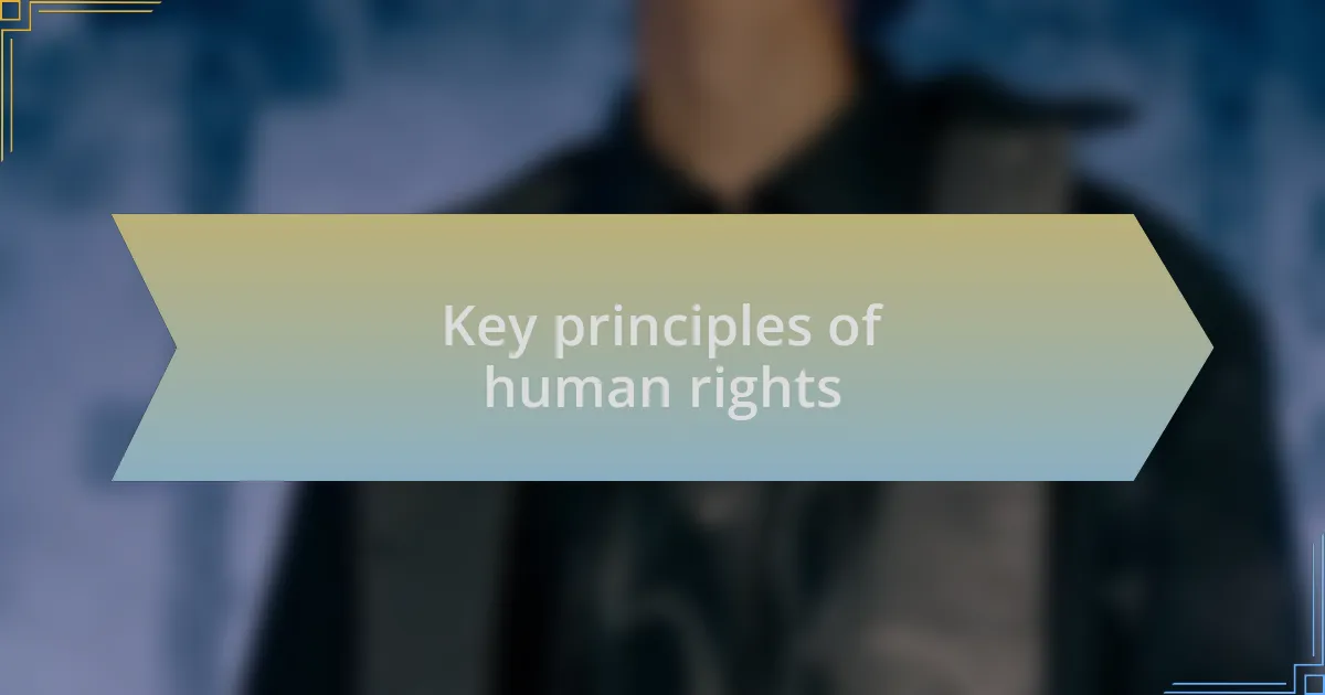 Key principles of human rights