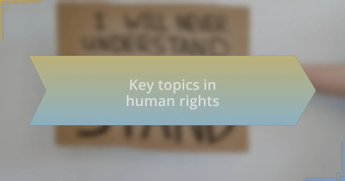 Key topics in human rights