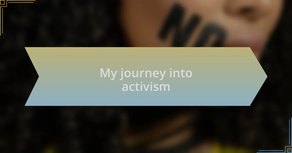 My journey into activism