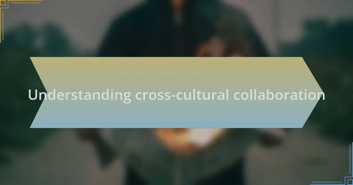 Understanding cross-cultural collaboration